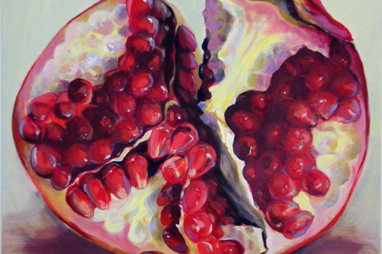 Pomegranate paintings by Kamille Saabre