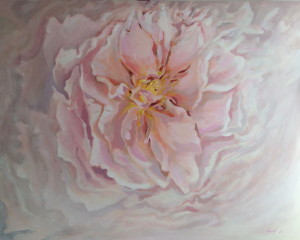 Pink Peony Painting by Kamille Saabre