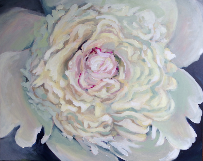 Painted White Peony by Kamille Saabre