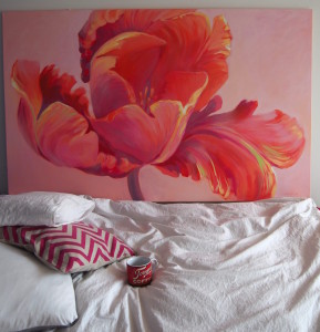 Roosad lillemaalid, Pink tulip painting